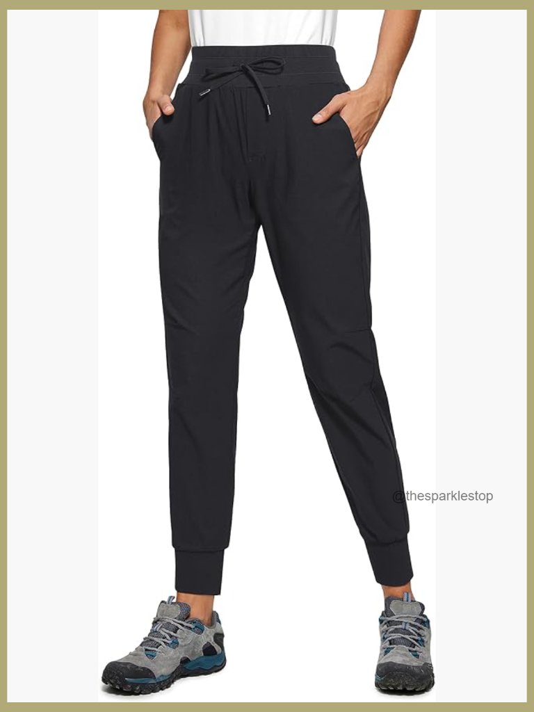 Lightweight Athletic Joggers Women 27.5" Hiking Pants With Pockets